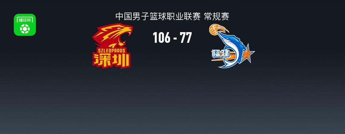 蜘蛛直播-CBA战报：深圳106-77大胜福建取CBA5连胜，特奎维恩-史密斯24+11+5